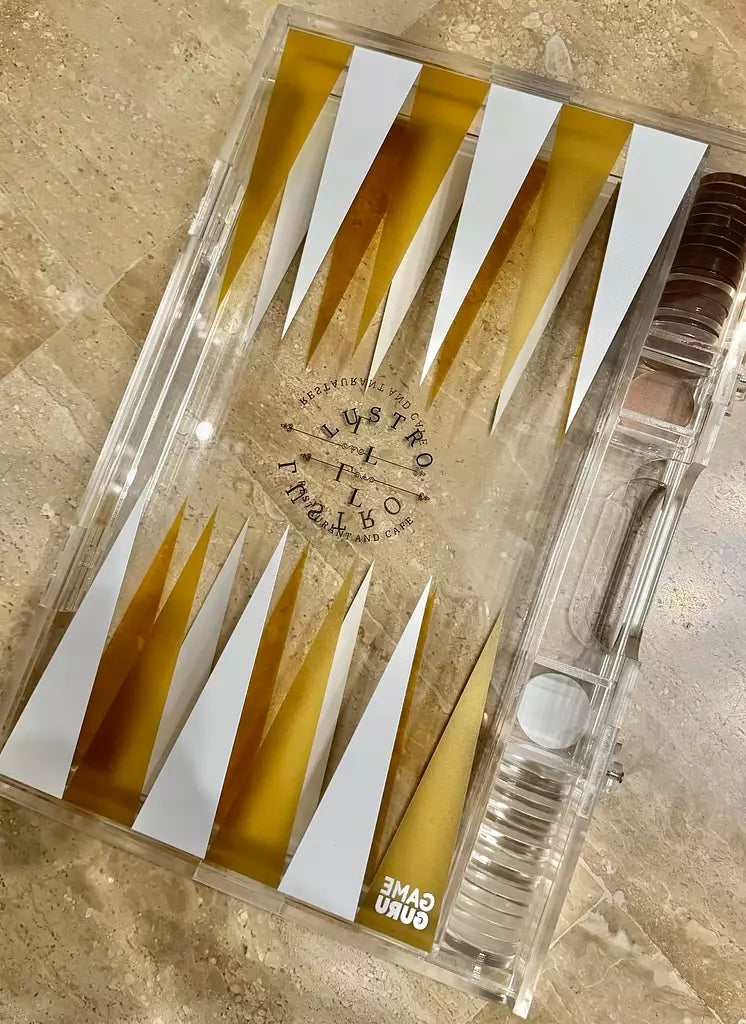 White x Gold Acrylic Tawla Set