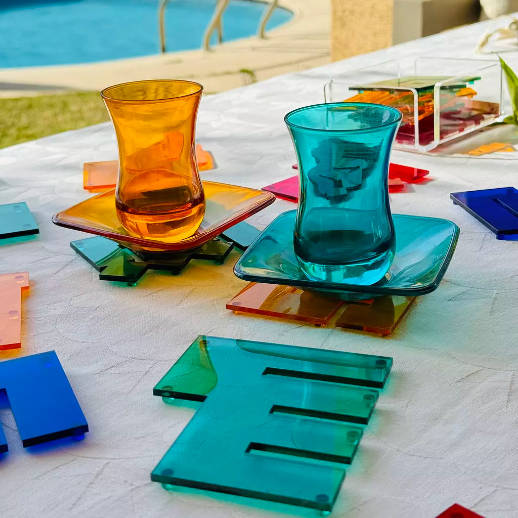 Arabic Calligraphy Acrylic Coaster Set