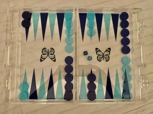 Blue x Turquoise Acrylic Tawla Set