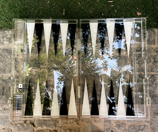 White x Black Acrylic Tawla Set