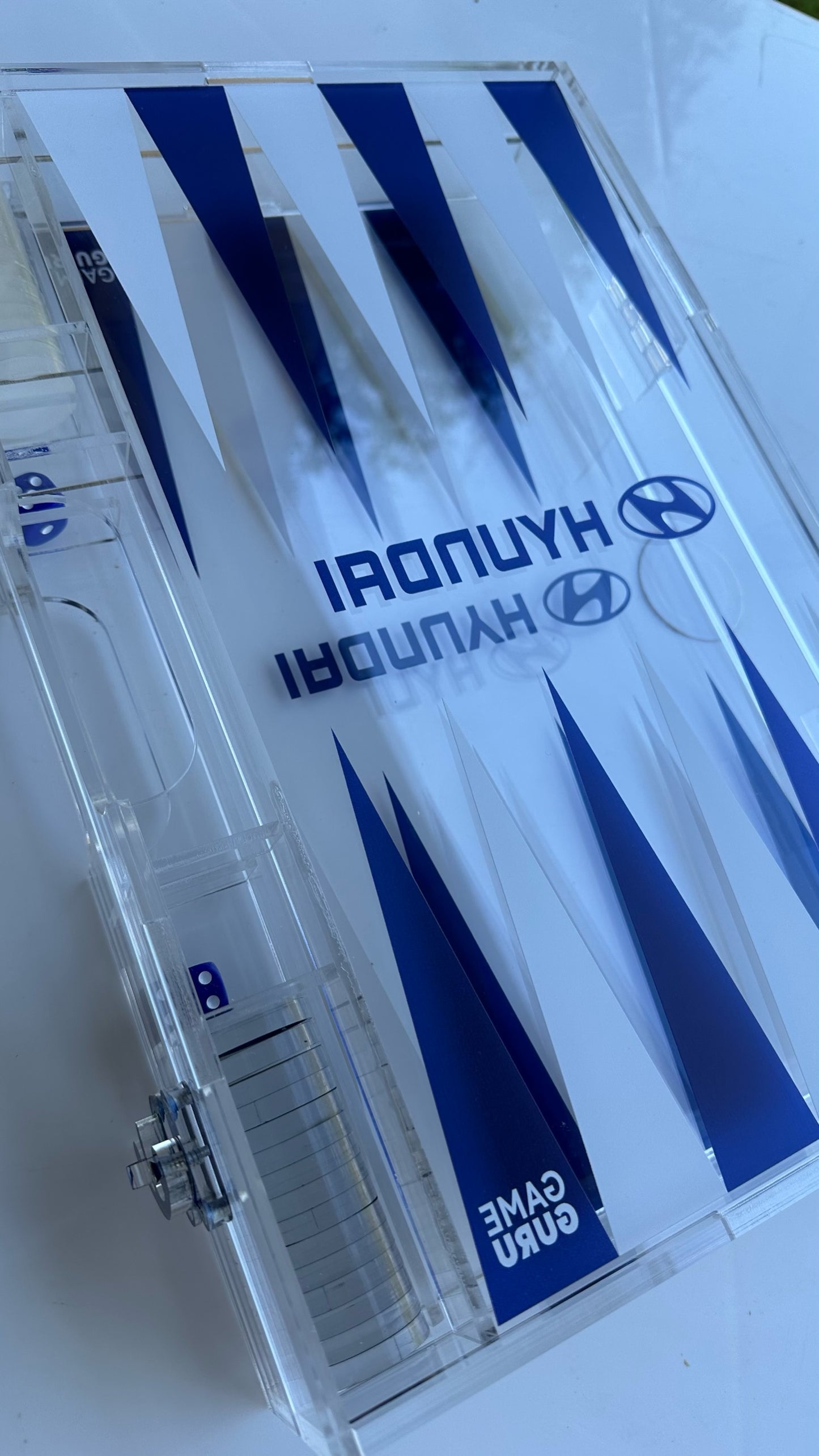 White x Blue Acrylic Tawla Set