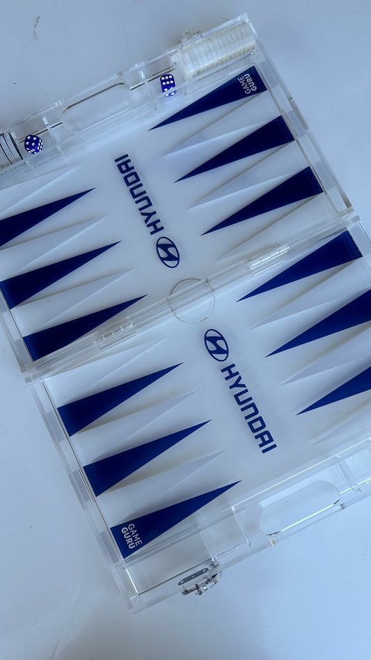 White x Blue Acrylic Tawla Set