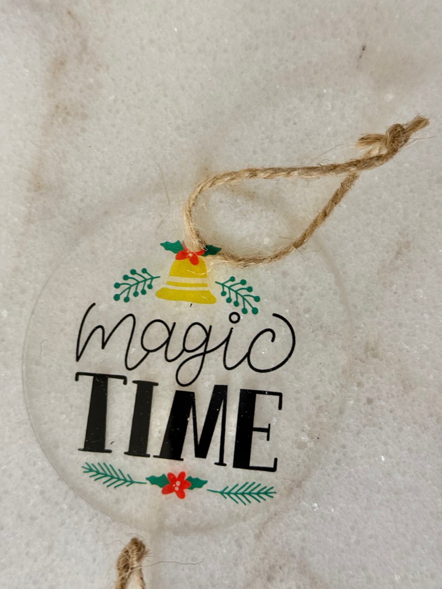 'Magic Time' Acrylic Christmas Ornaments - 4pcs
