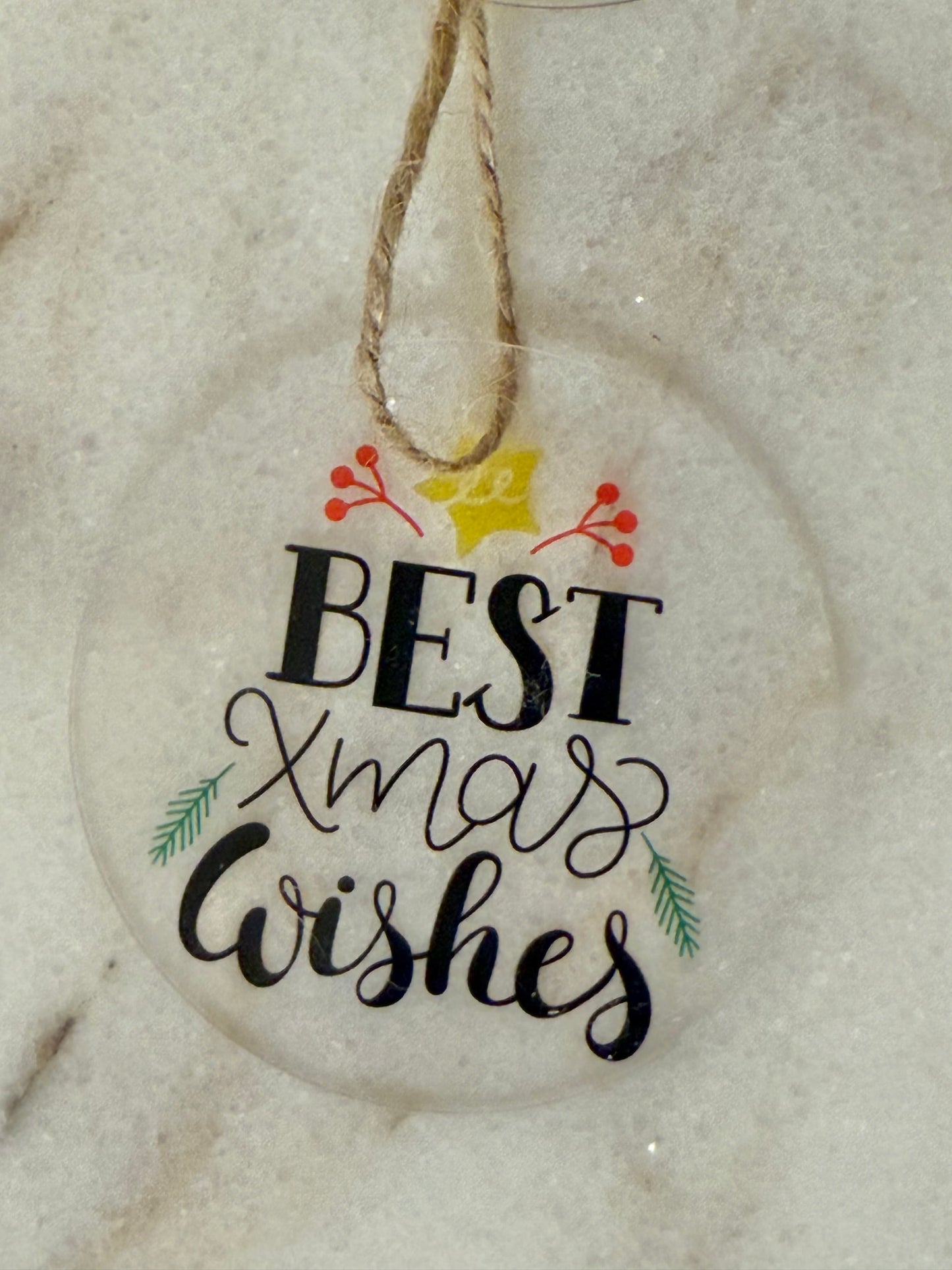 'Magic Time' Acrylic Christmas Ornaments - 4pcs