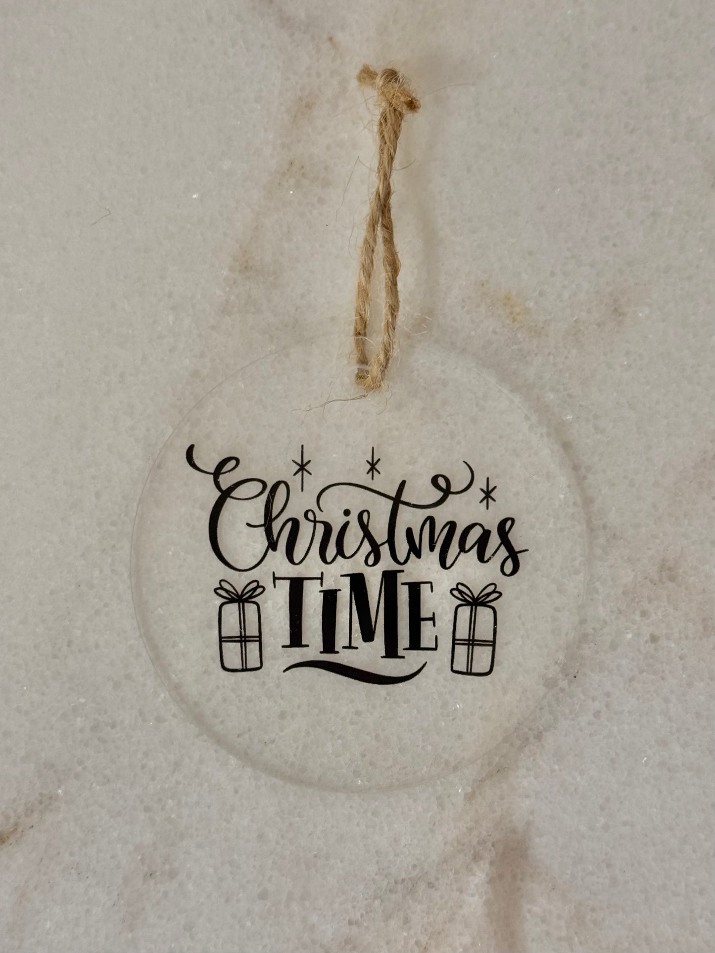 'Christmas time' Acrylic Christmas Ornaments - 4pcs