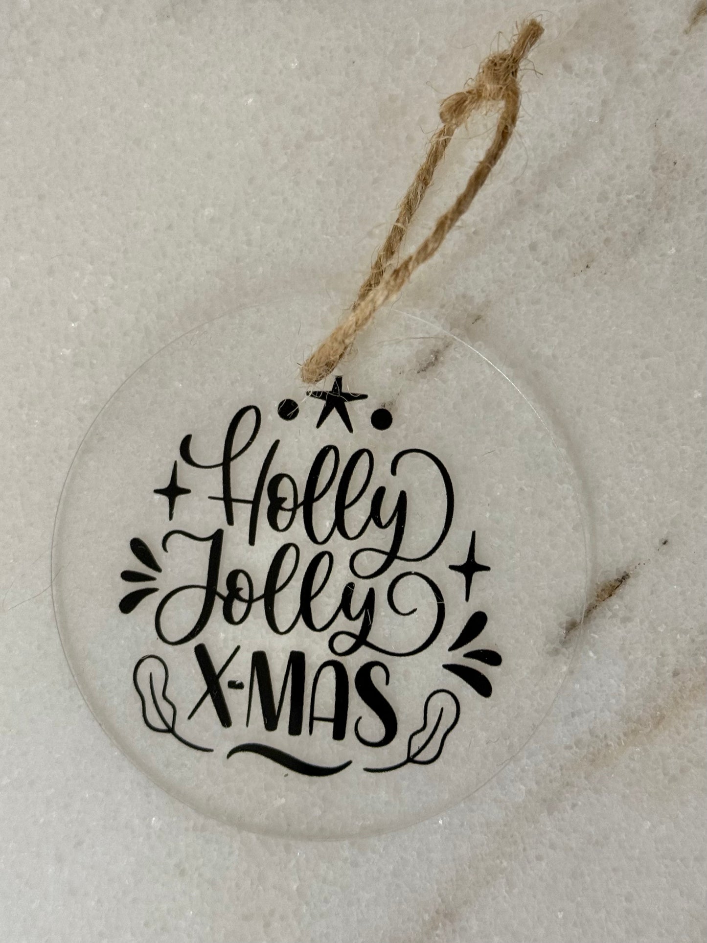 'Christmas time' Acrylic Christmas Ornaments - 4pcs