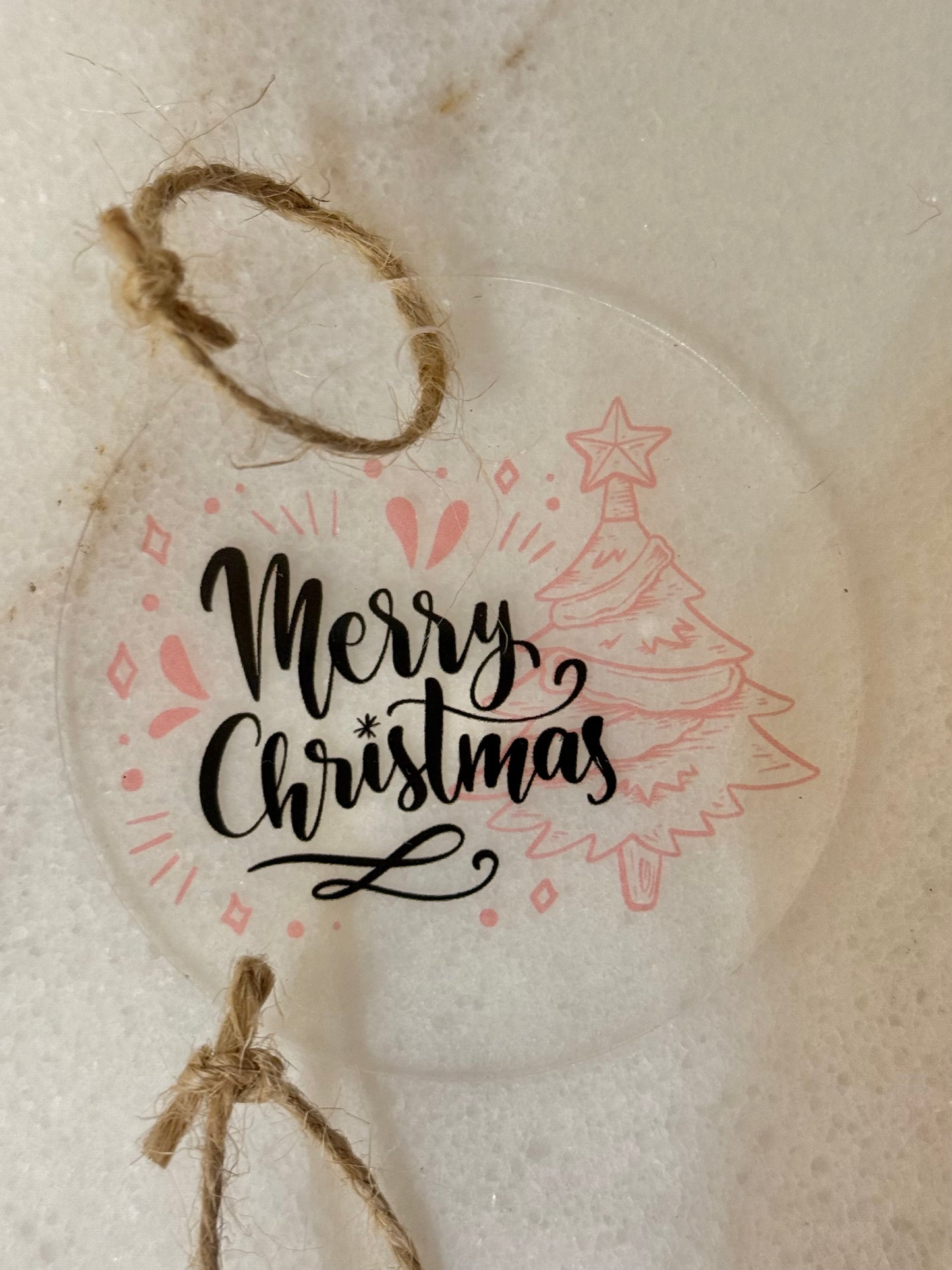 ''X-mas spirit' Acrylic Christmas Ornaments - 4pcs