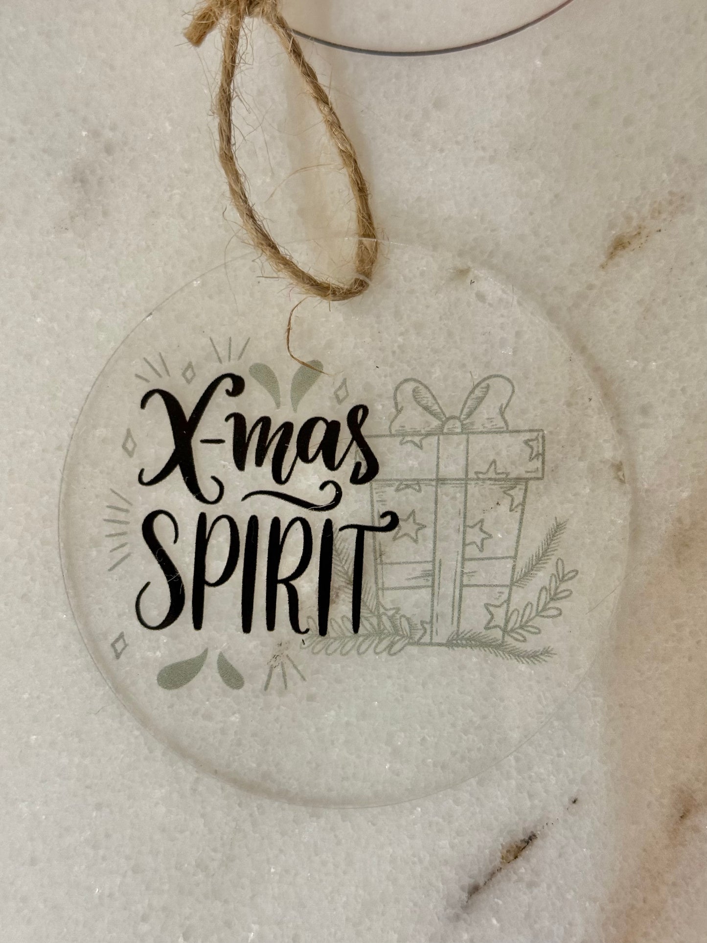 ''X-mas spirit' Acrylic Christmas Ornaments - 4pcs