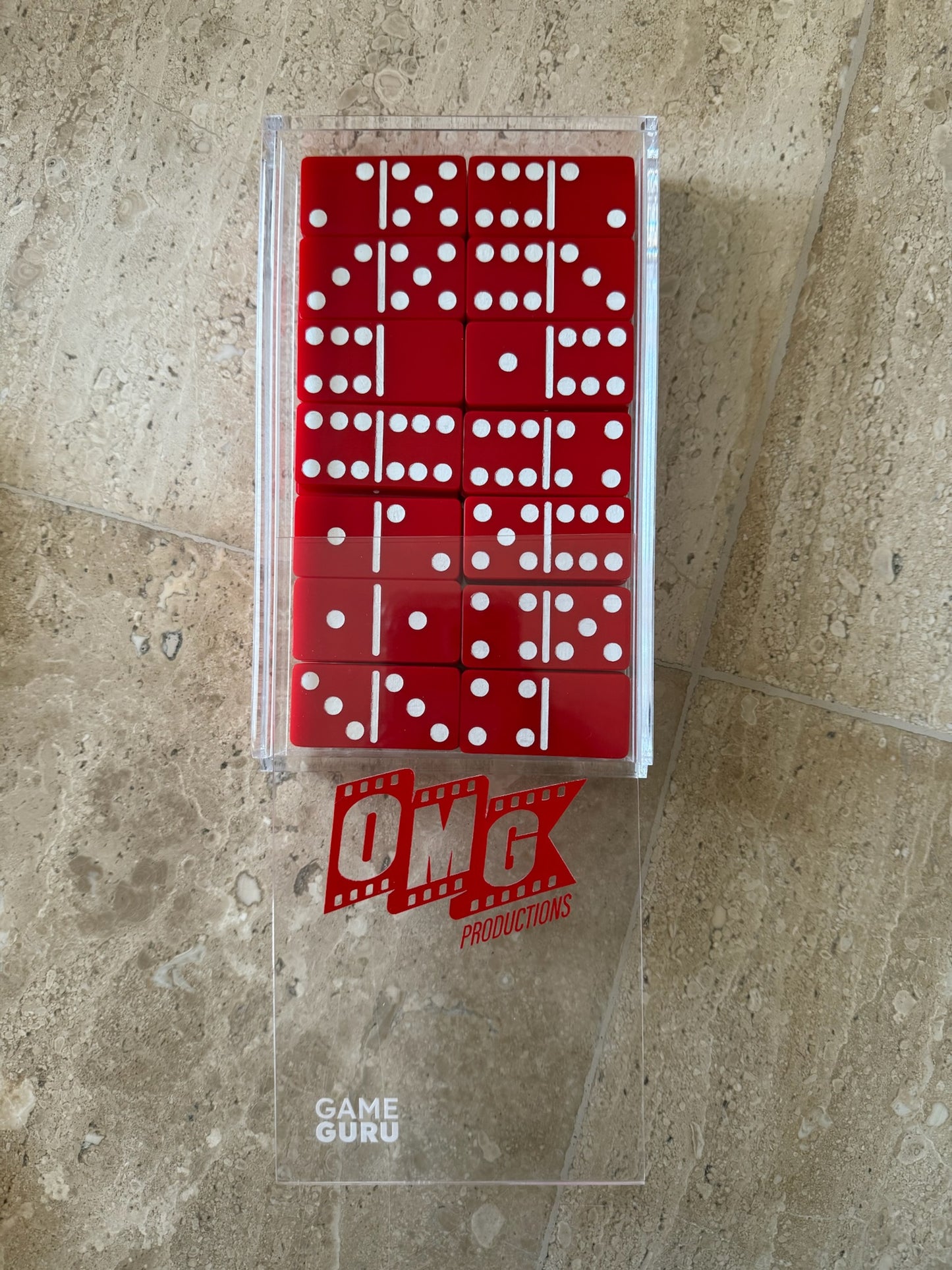 Red x White Acrylic Dominoes