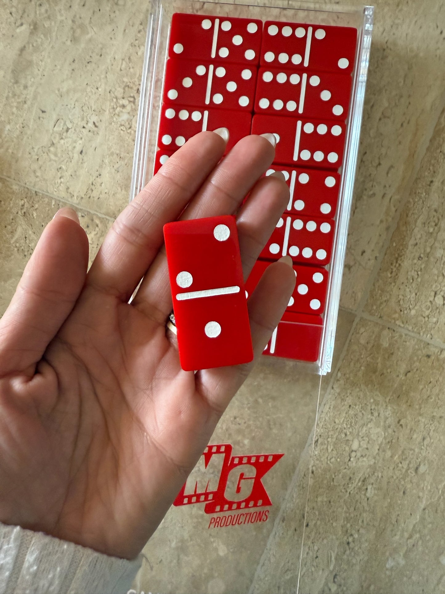Red x White Acrylic Dominoes