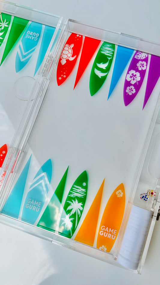 Surf Boards Acrylic Tawla Set