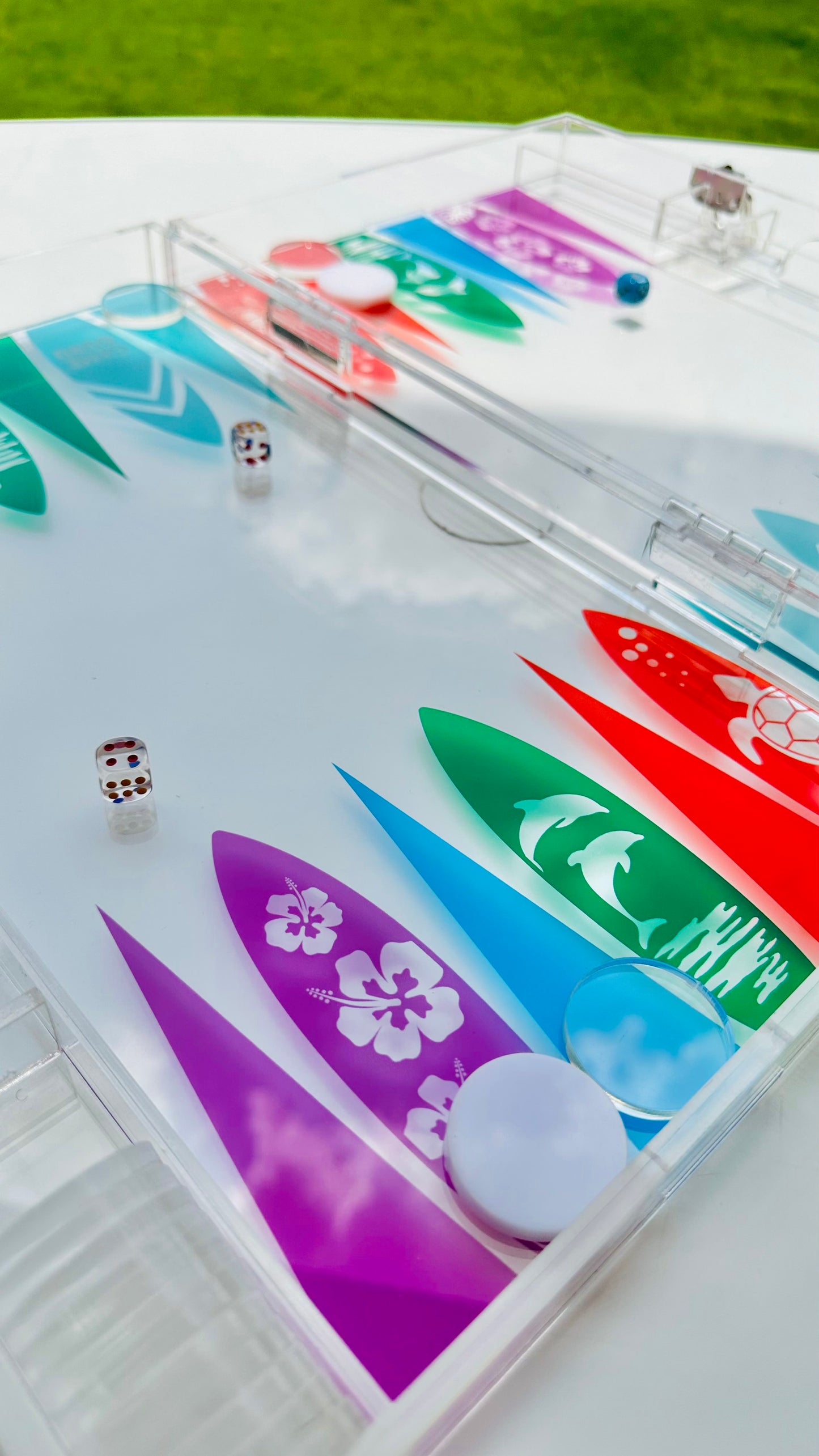 Surf Boards Acrylic Tawla Set