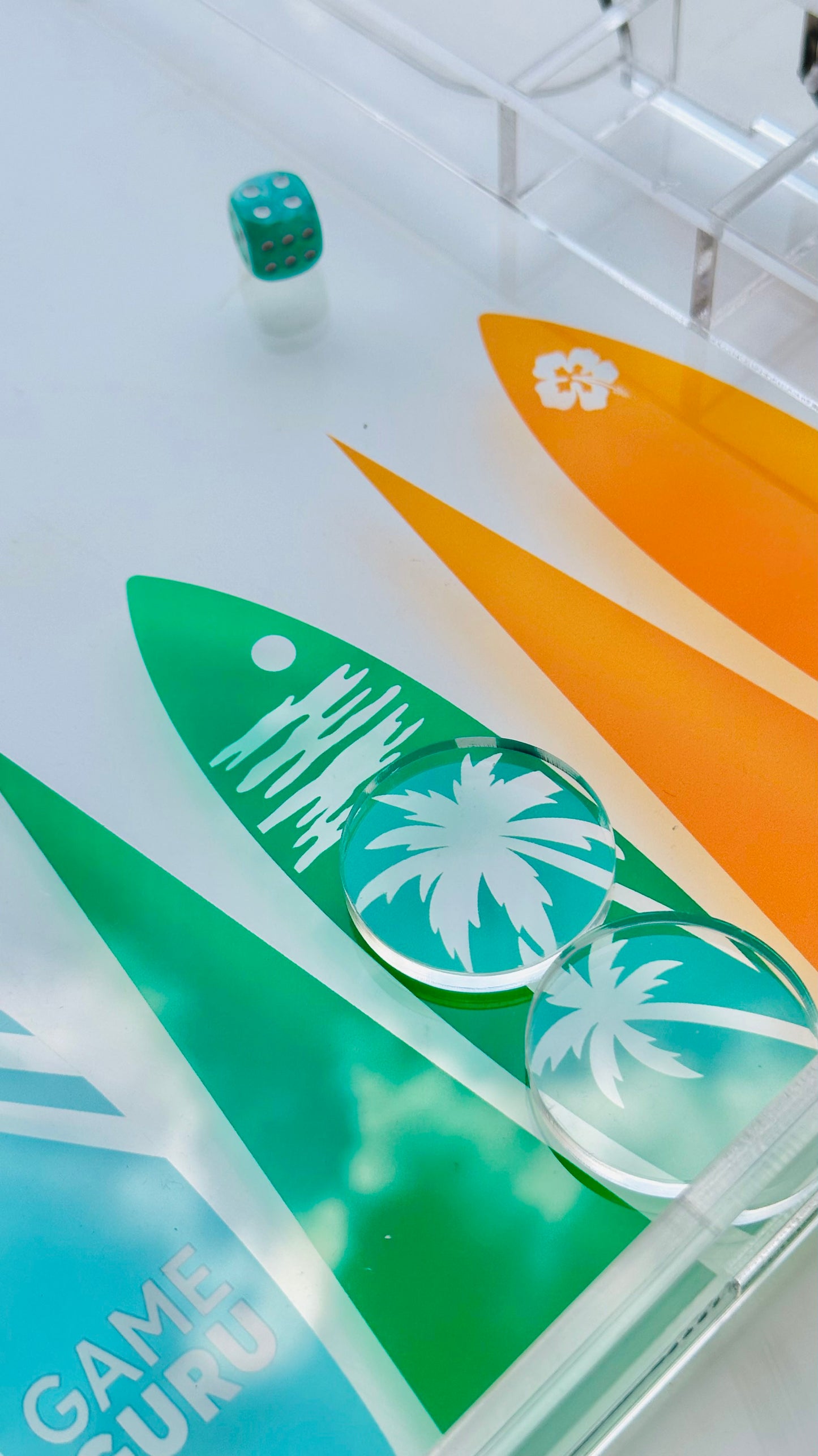 Surf Boards Acrylic Tawla Set