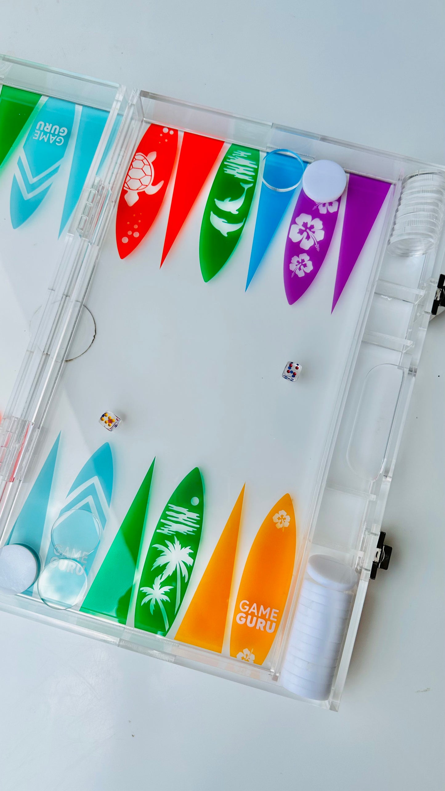 Surf Boards Acrylic Tawla Set