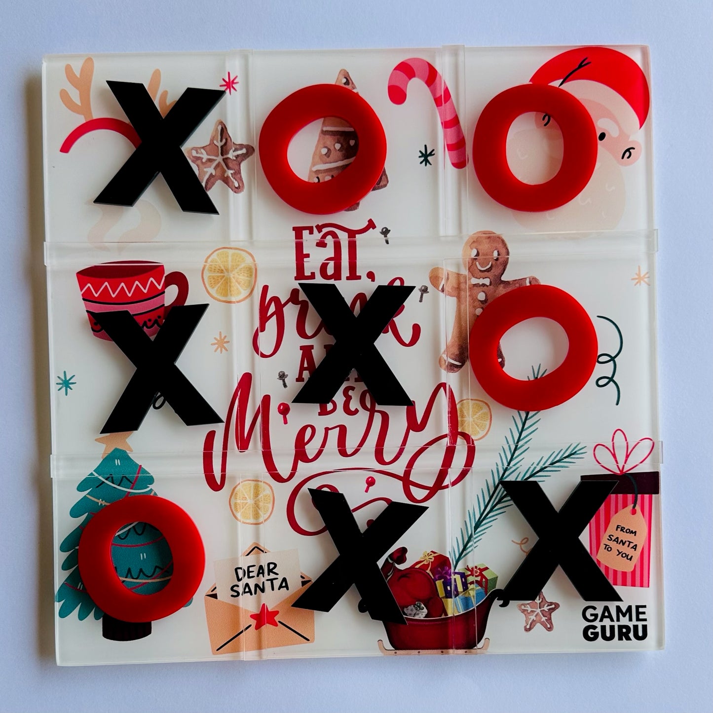 Christmas Black x Red Tic Tac Toe