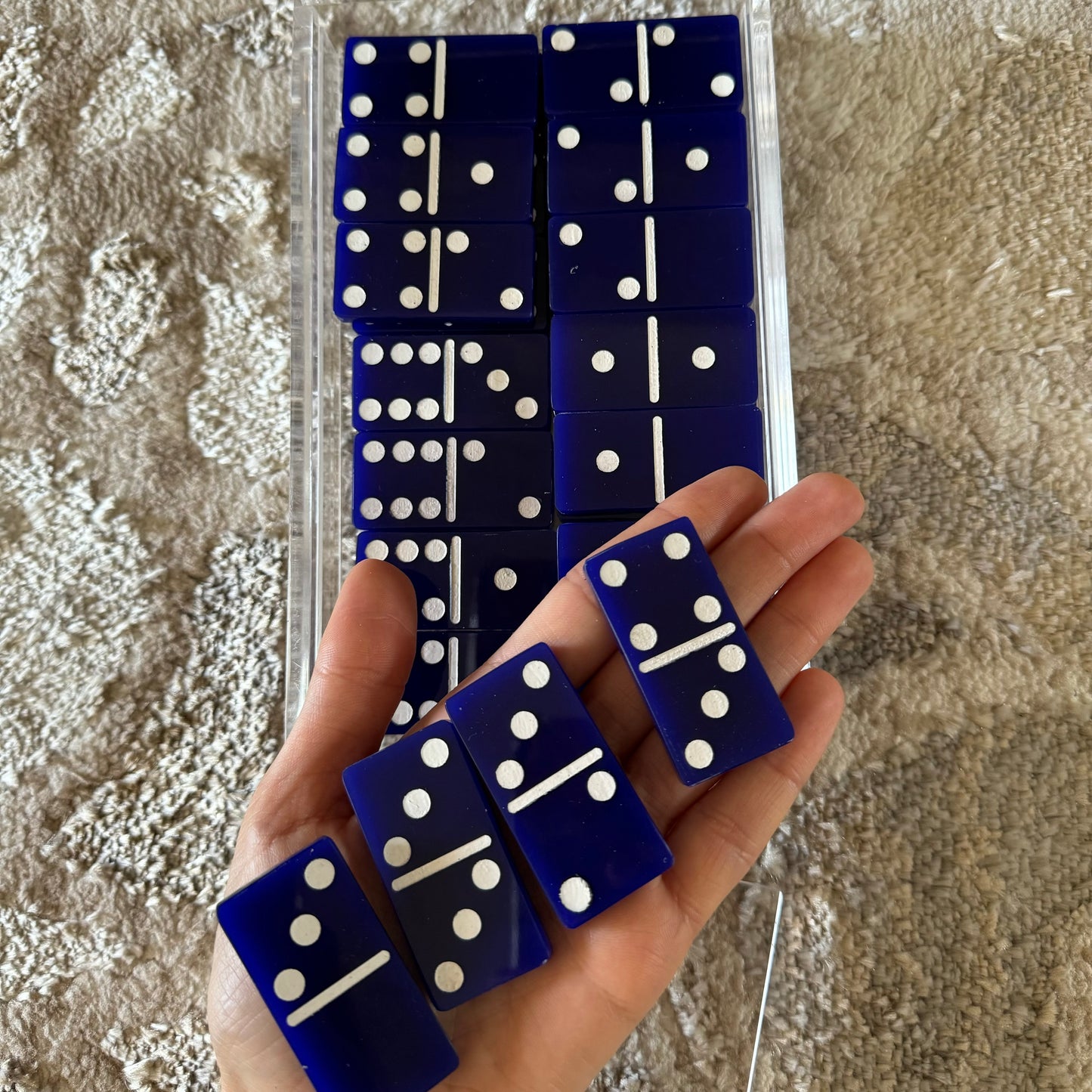 Blue x White Acrylic Dominoes