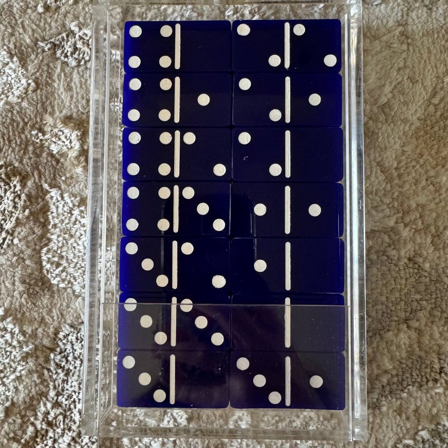 Blue x White Acrylic Dominoes