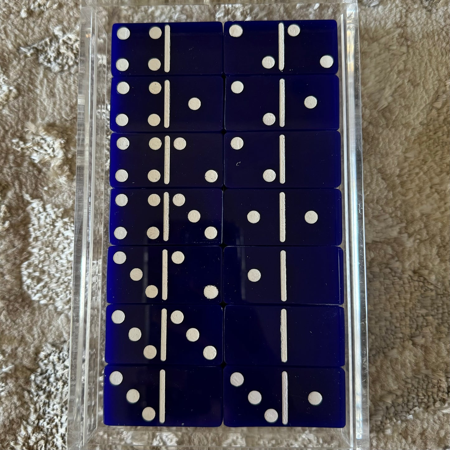 Blue x White Acrylic Dominoes