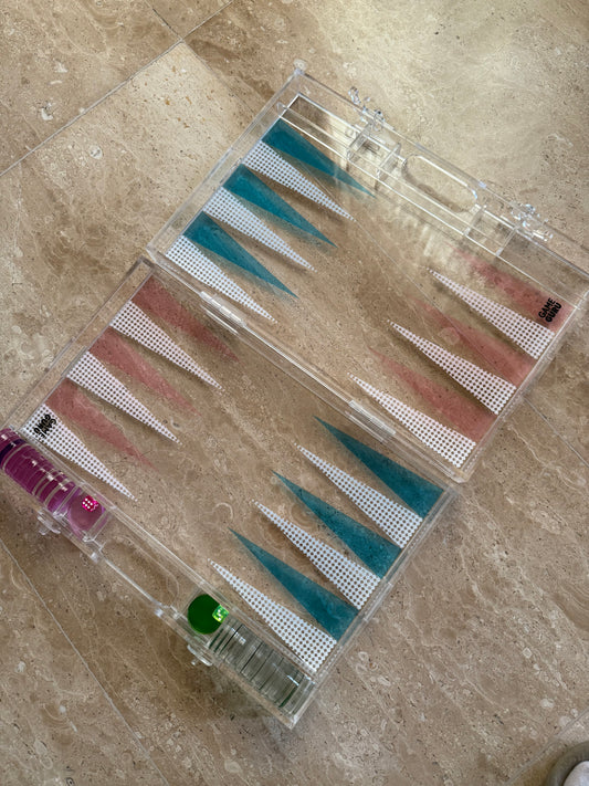 Baby Blue x Pink Acrylic Tawla Set