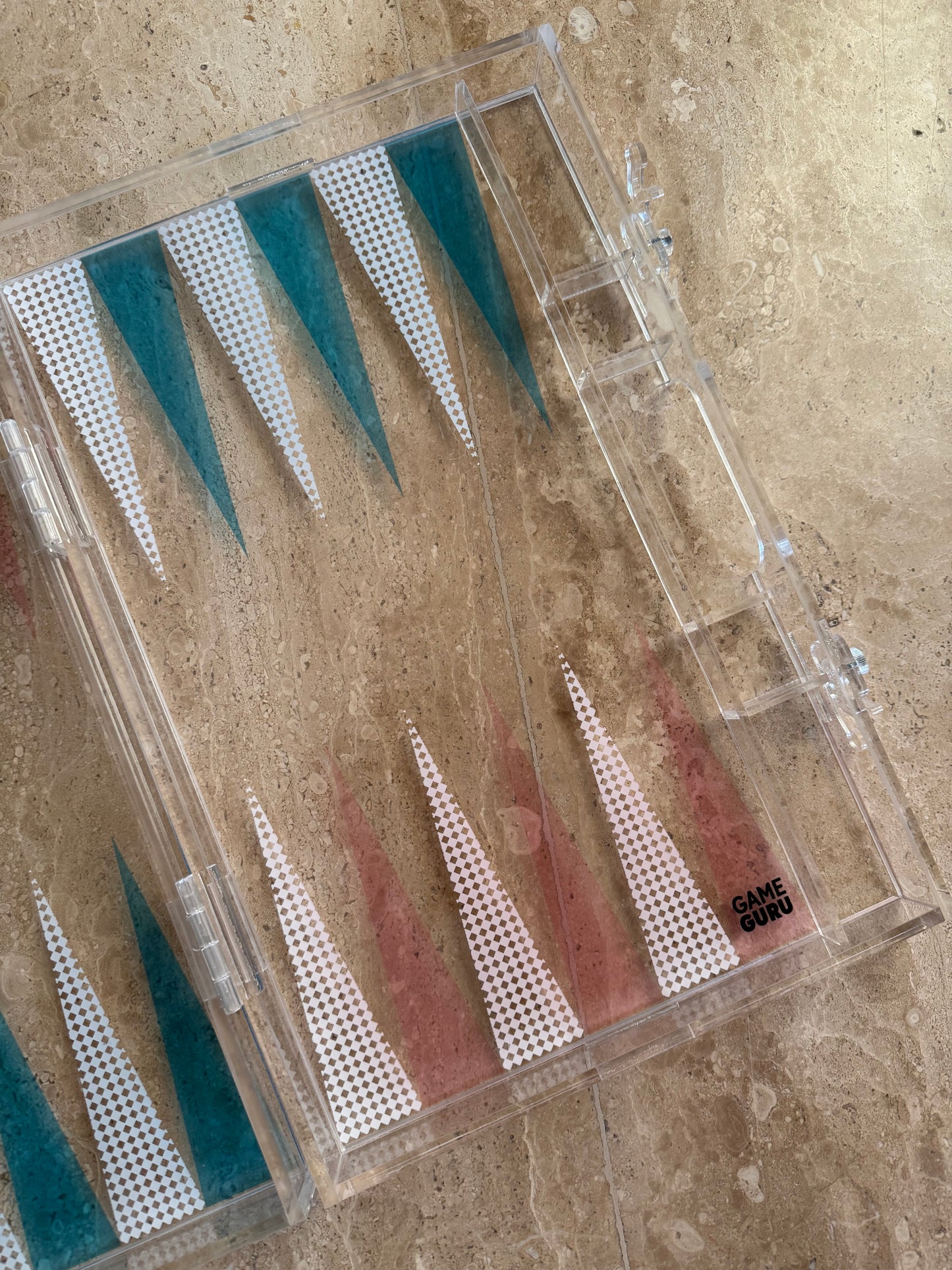 Baby Blue x Pink Acrylic Tawla Set