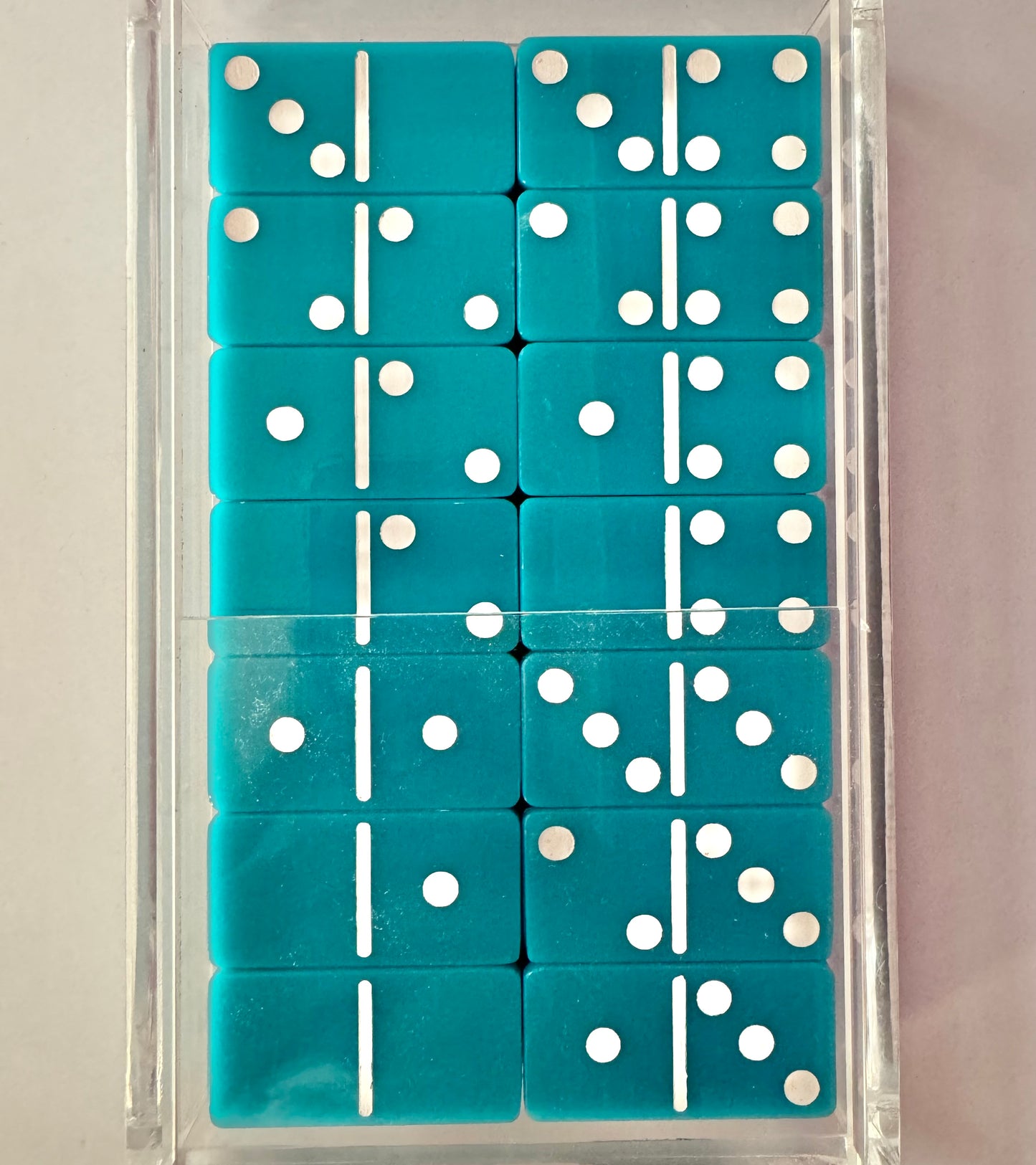 Turquoise x White Acrylic Dominoes