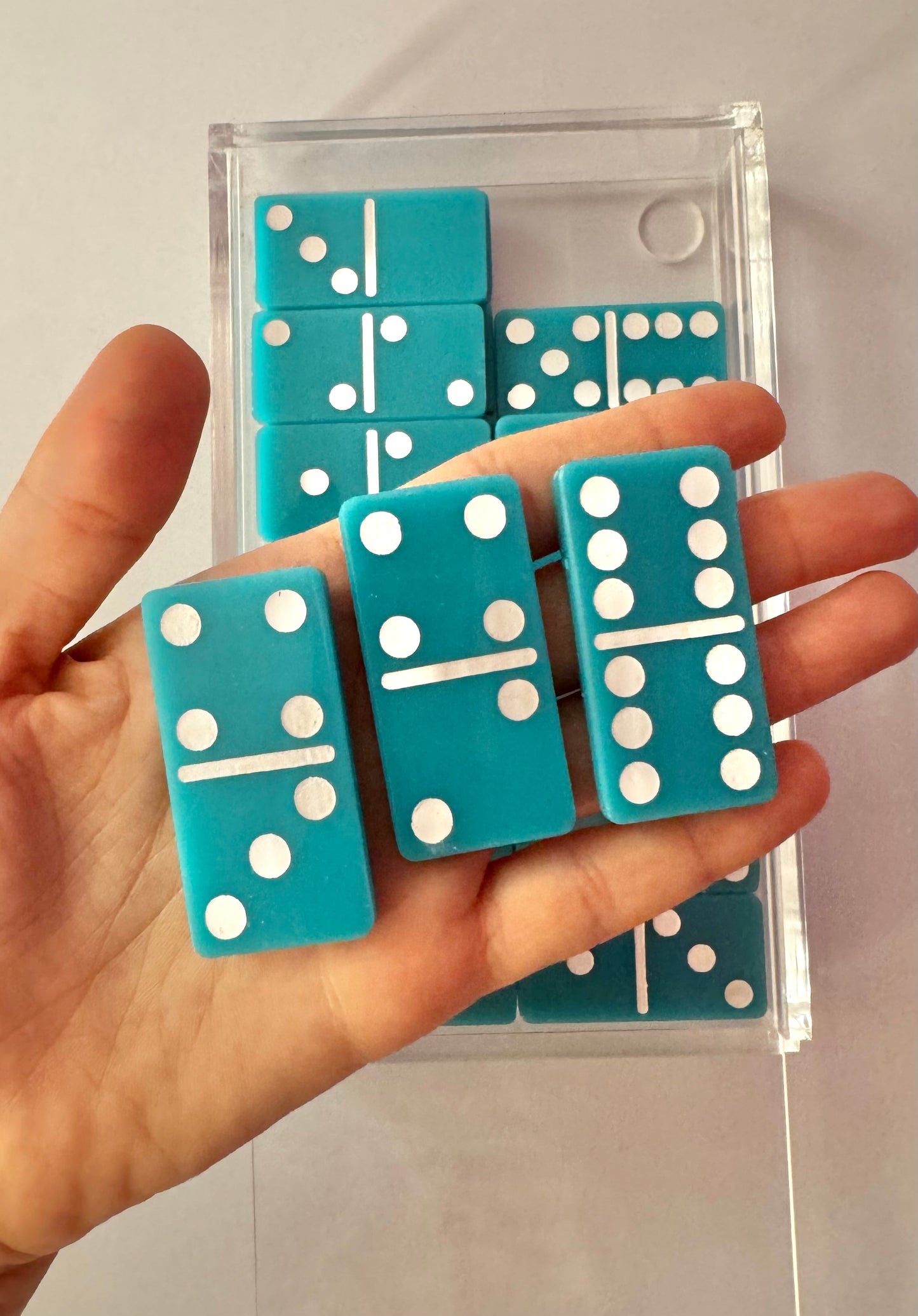 Turquoise x White Acrylic Dominoes