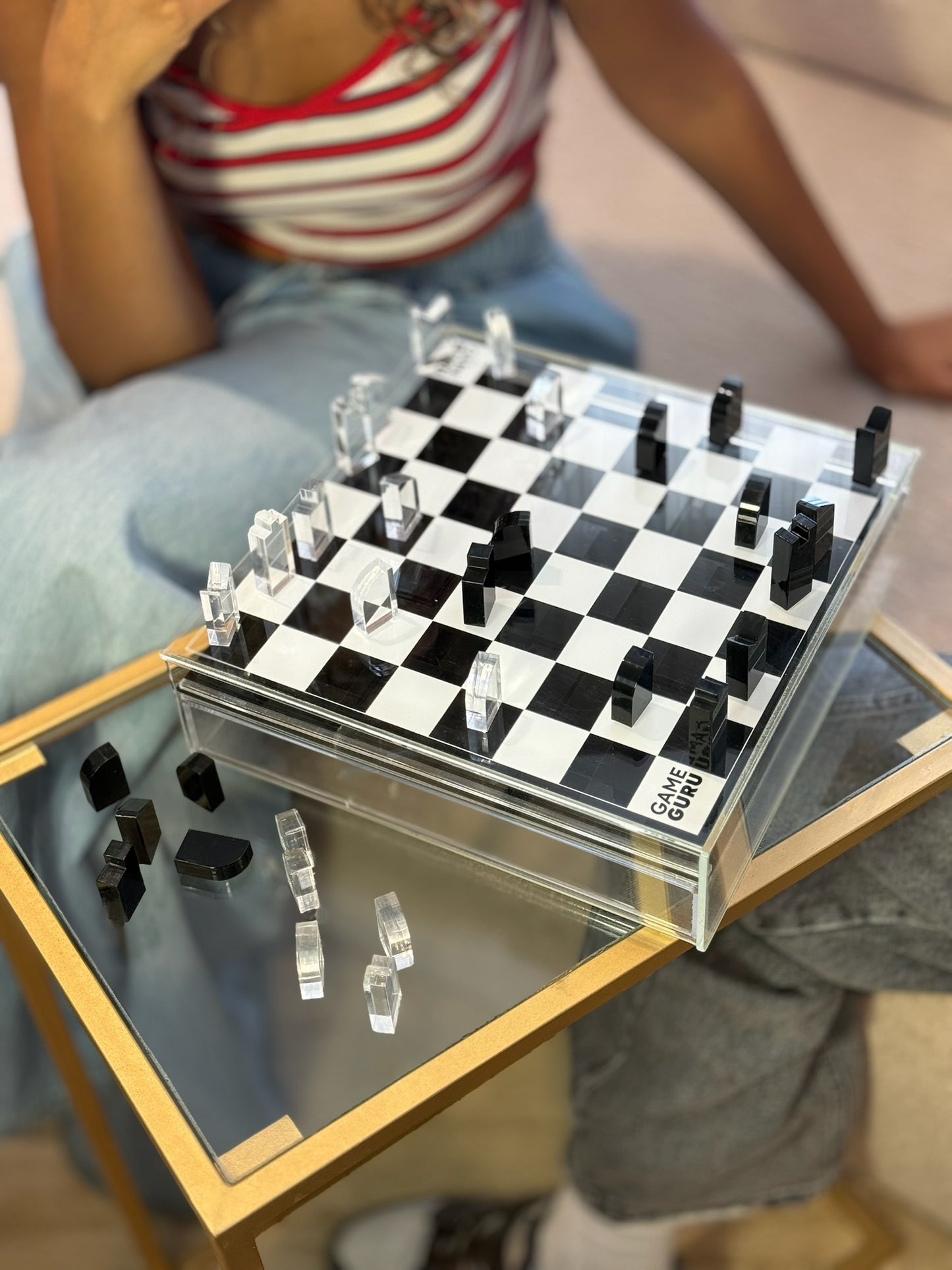 2-in-1 Chess & Tic Tac Toe Acrylic Box