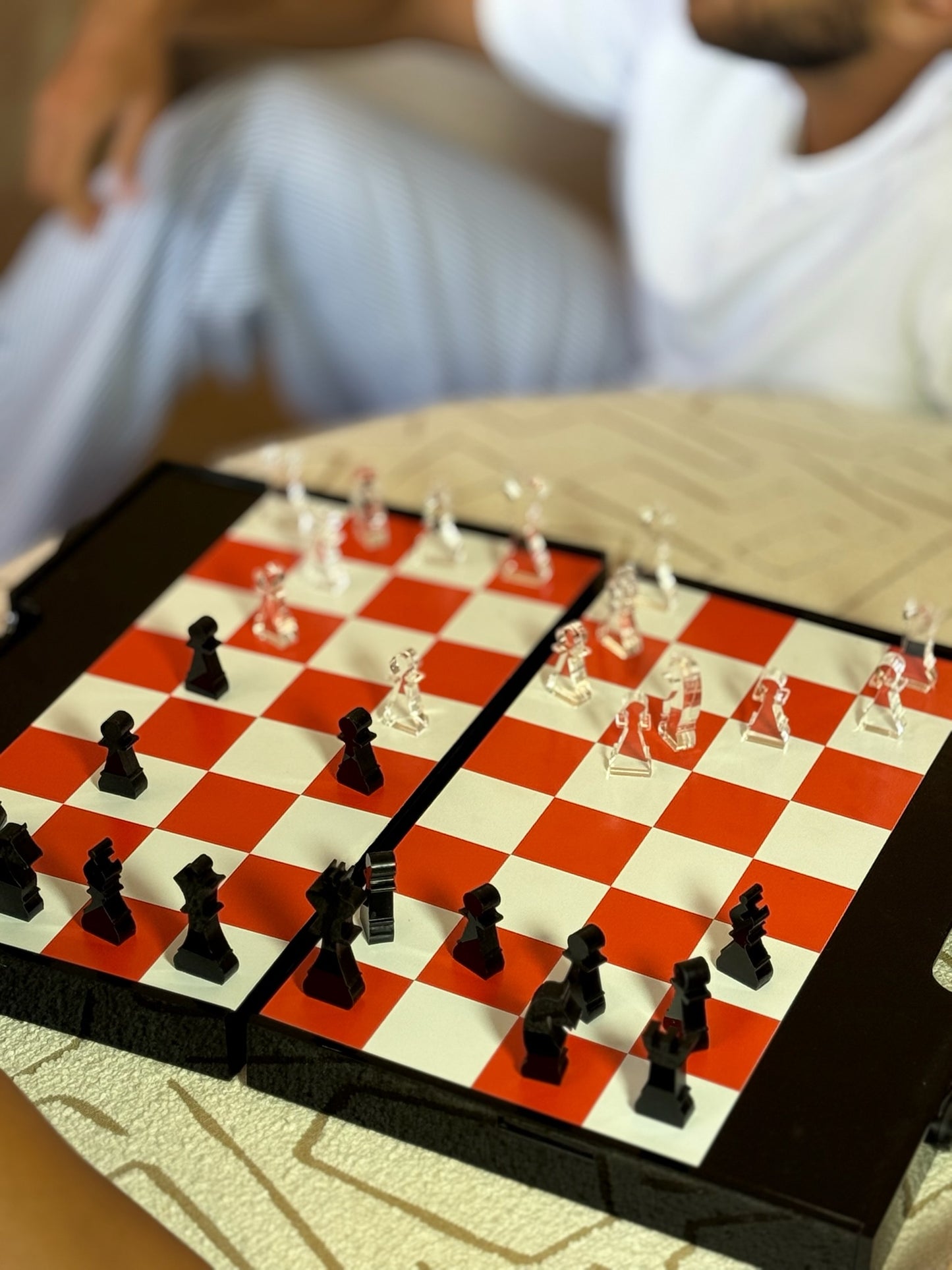 2-in-1 Tawla & Chess Black Acrylic Set