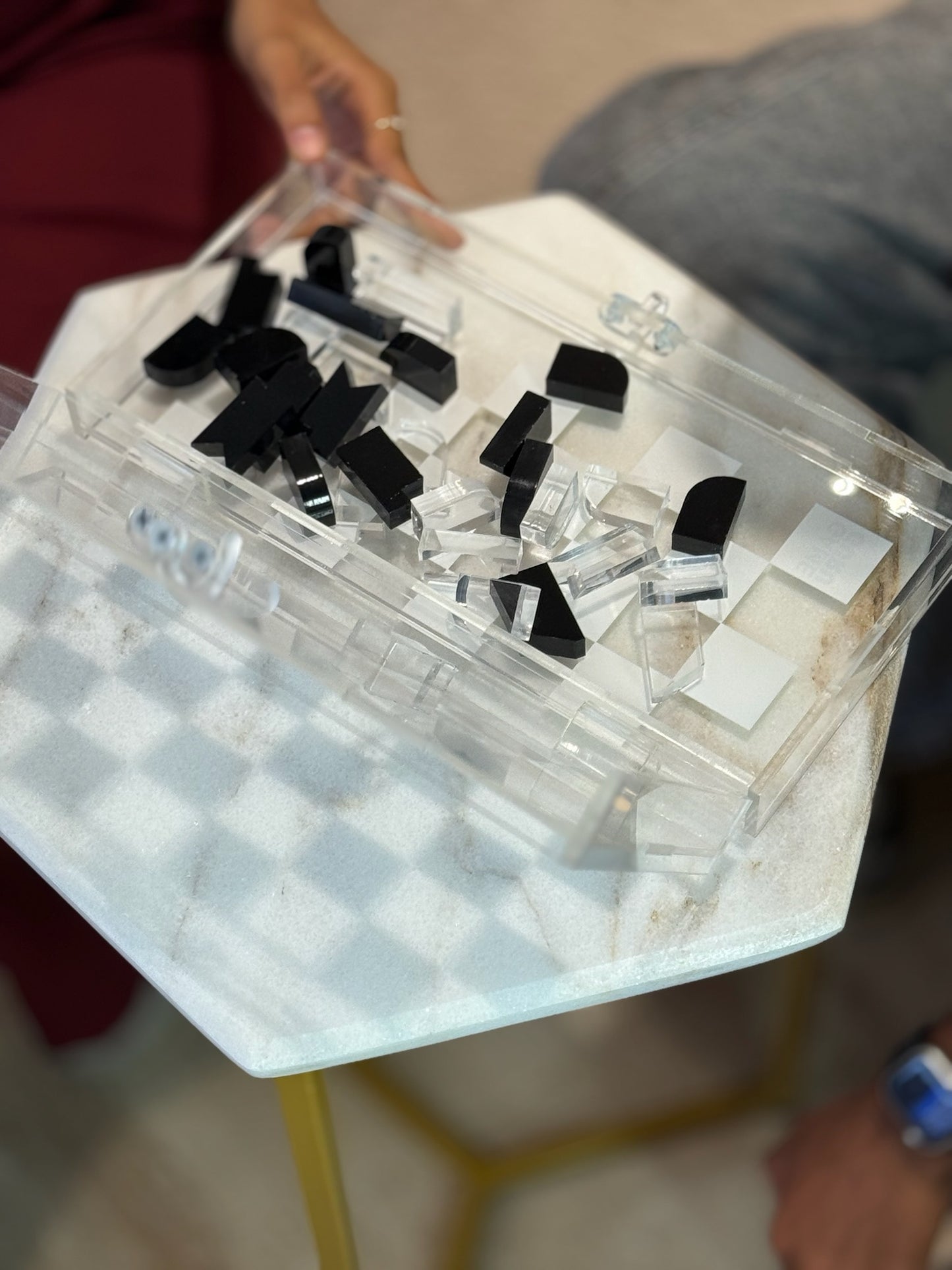 White x Clear Mini Acrylic Chess Box