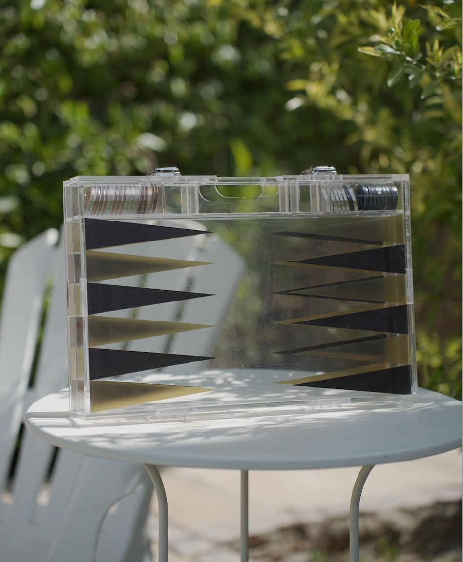 Black x Gold Acrylic Tawla Set