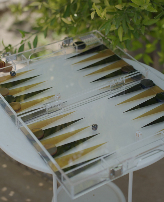 Black x Gold Acrylic Tawla Set