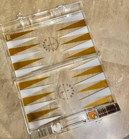 White x Gold Acrylic Tawla Set