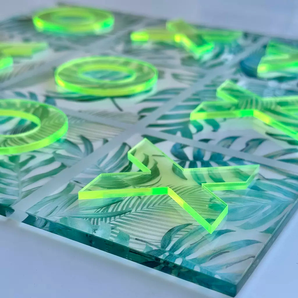Tropical Neon Green Tic Tac Toe