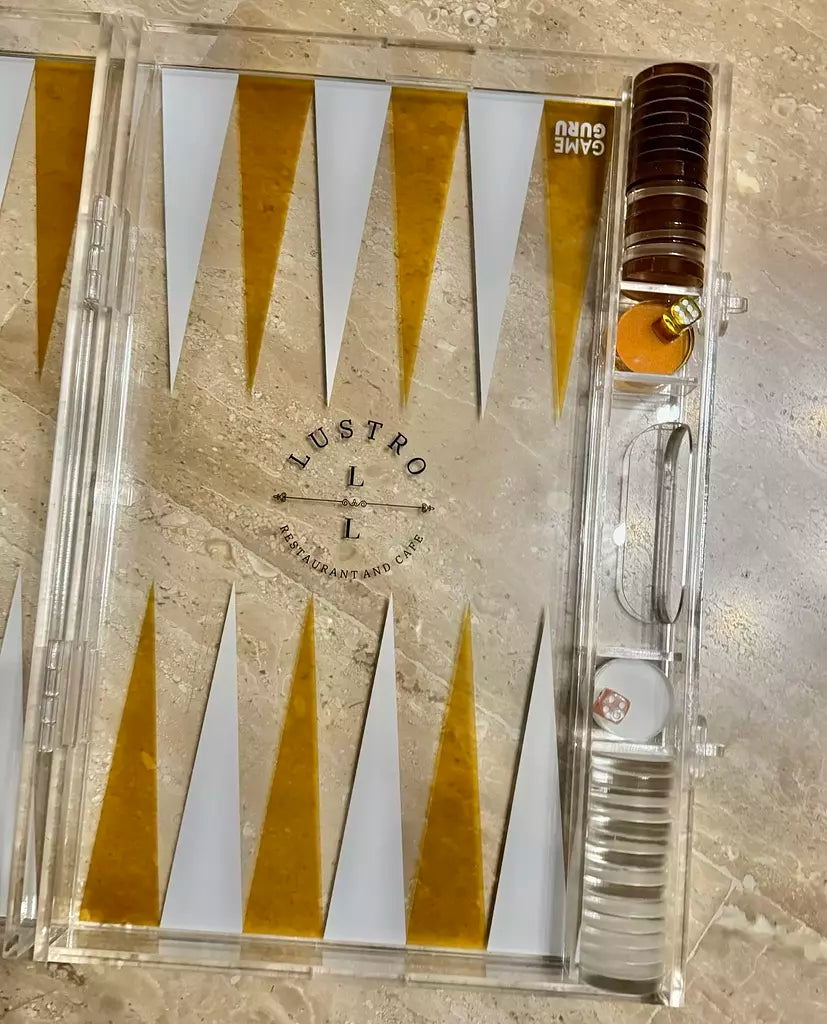 White x Gold Acrylic Tawla Set