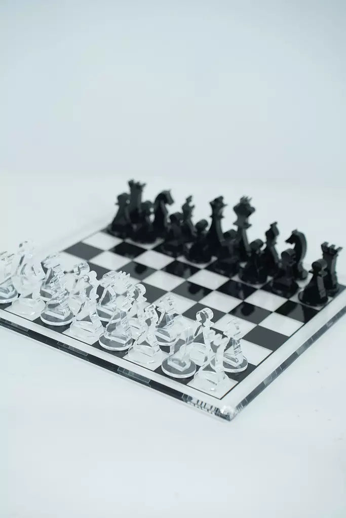 Black x Clear Chess Board