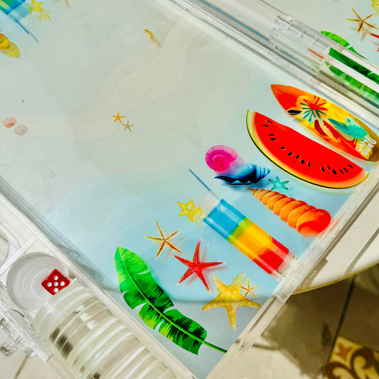 Beach Time Acrylic Tawla Set