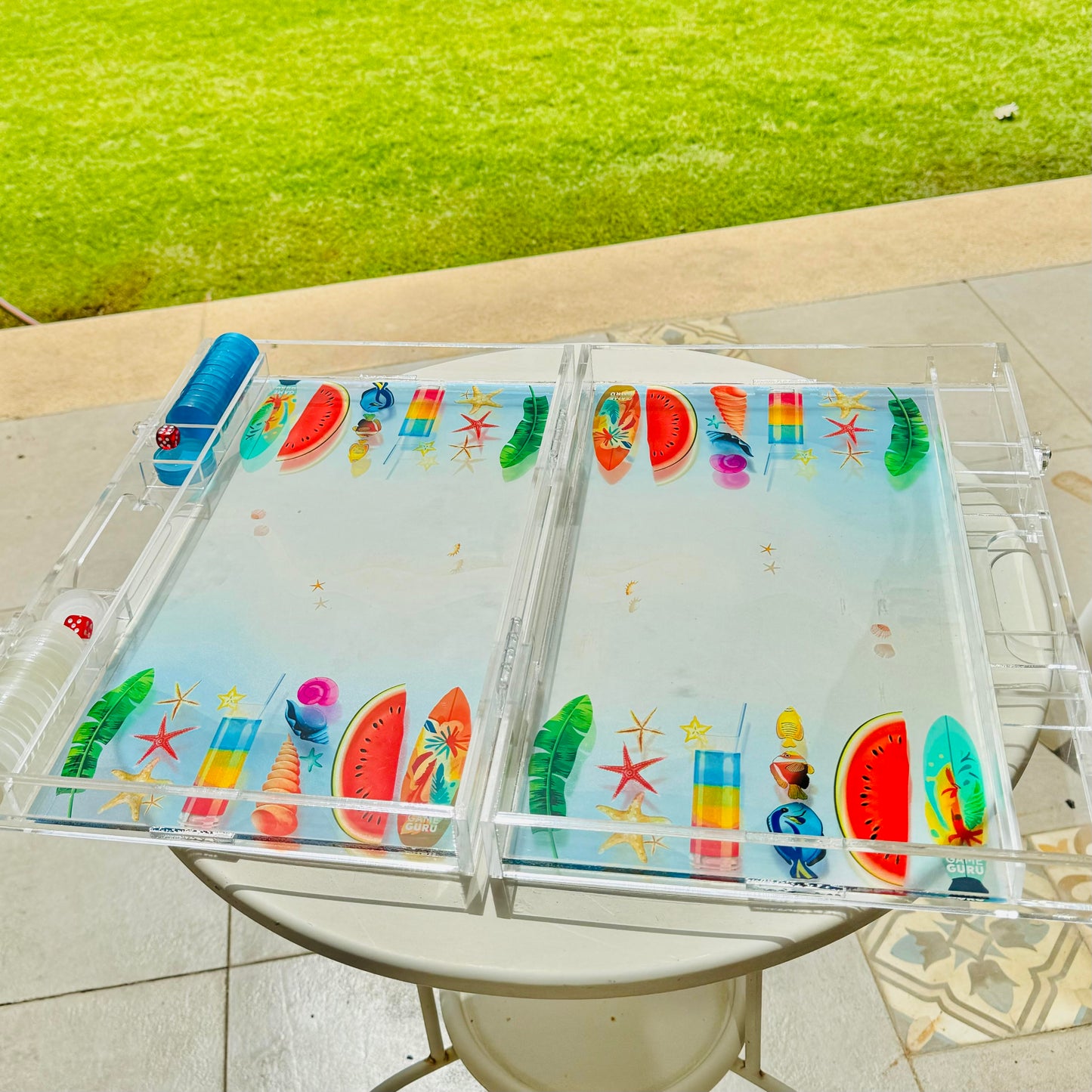 Beach Time Acrylic Tawla Set