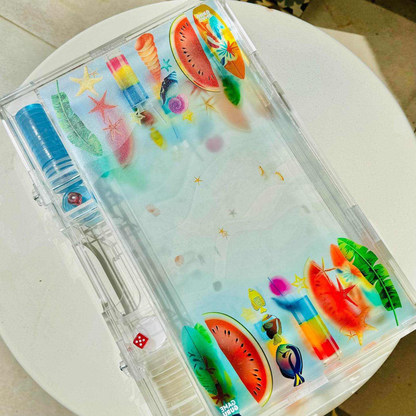 Beach Time Acrylic Tawla Set