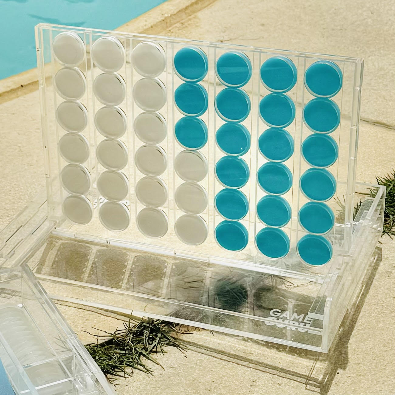 Turquoise x White Acrylic Connect Four