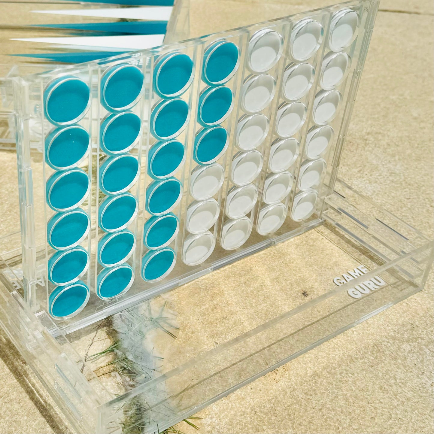 Turquoise x White Acrylic Connect Four