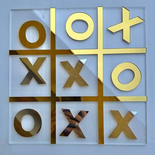 Double-faced Gold/Silver Mirror Tic Tac Toe