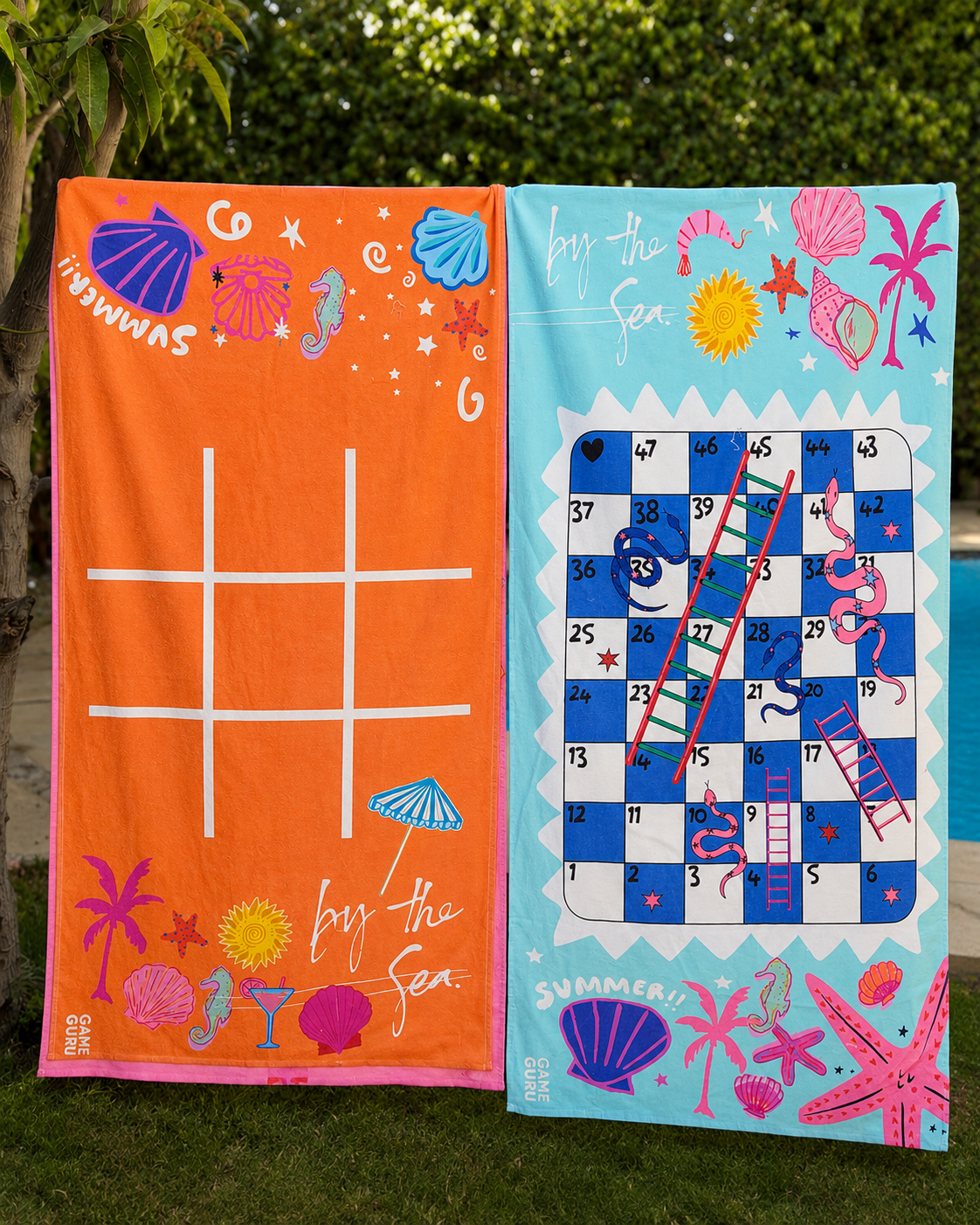 Orange & Blue Game Beach Towels Bundle
