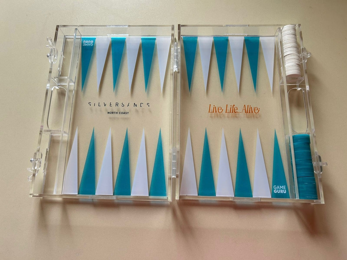 Customize your own clear acrylic Tawla set