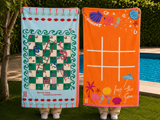 Green + Orange Game Beach Towels Bundle