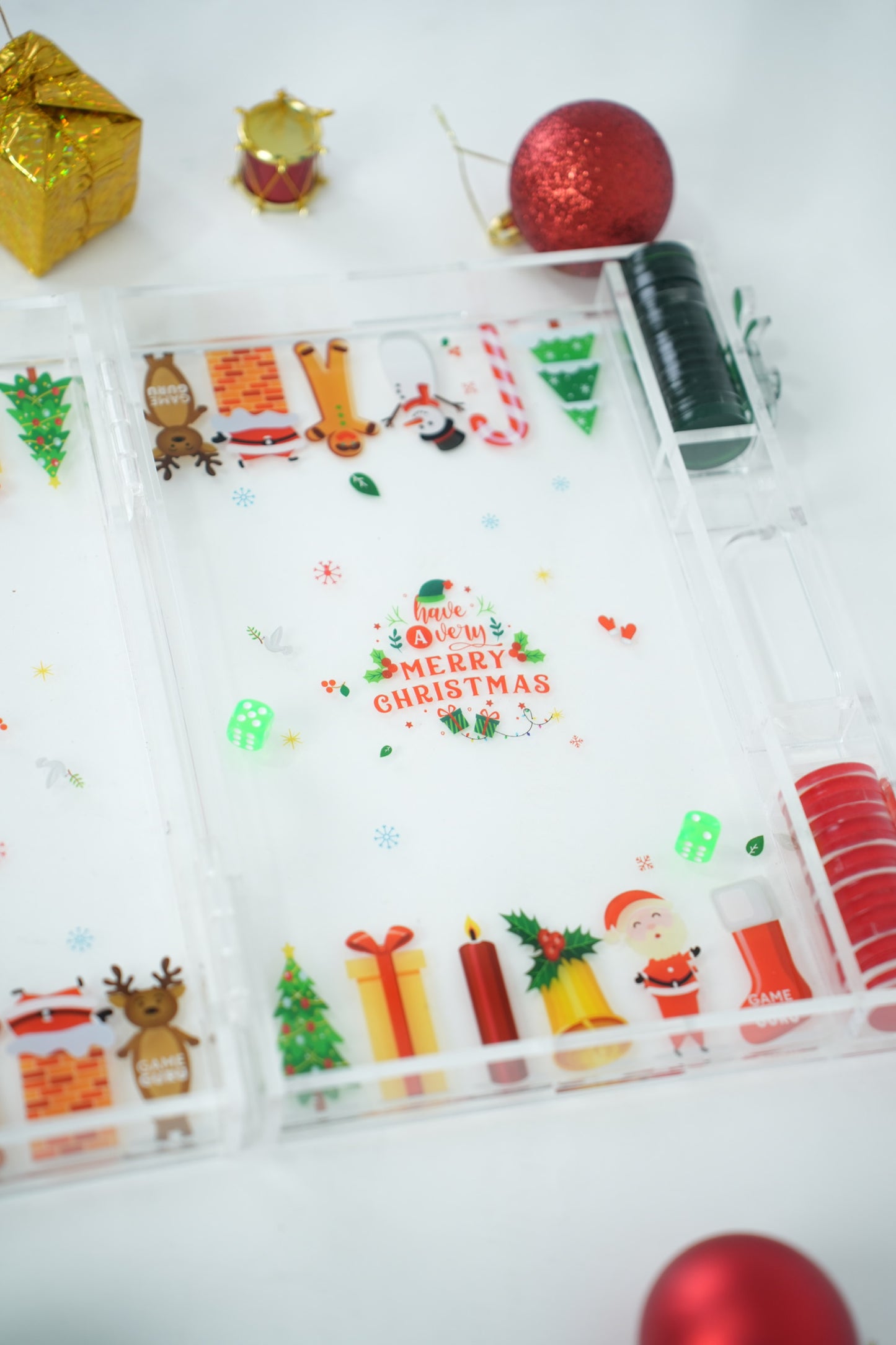 Christmas Edition Acrylic Tawla Set