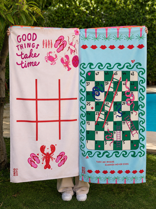 Green & Pink Game Beach Towels Bundle