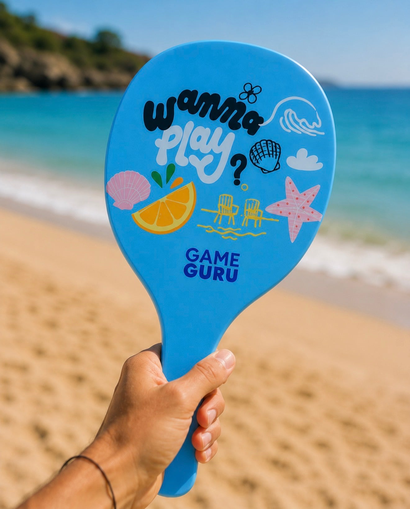Sun-kissed Fun Wooden Beach Rackets