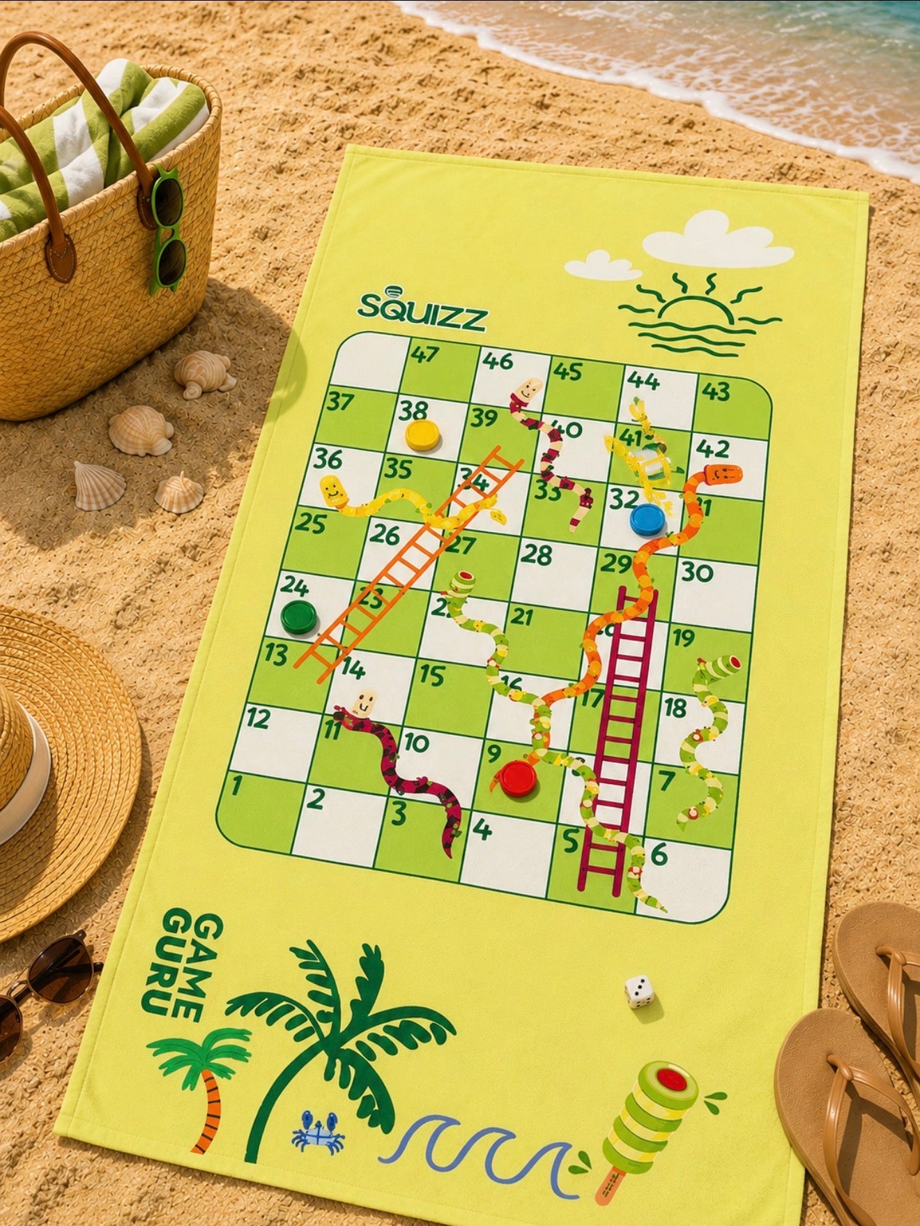 Game Beach Towel - Squizz Snakes & Ladders