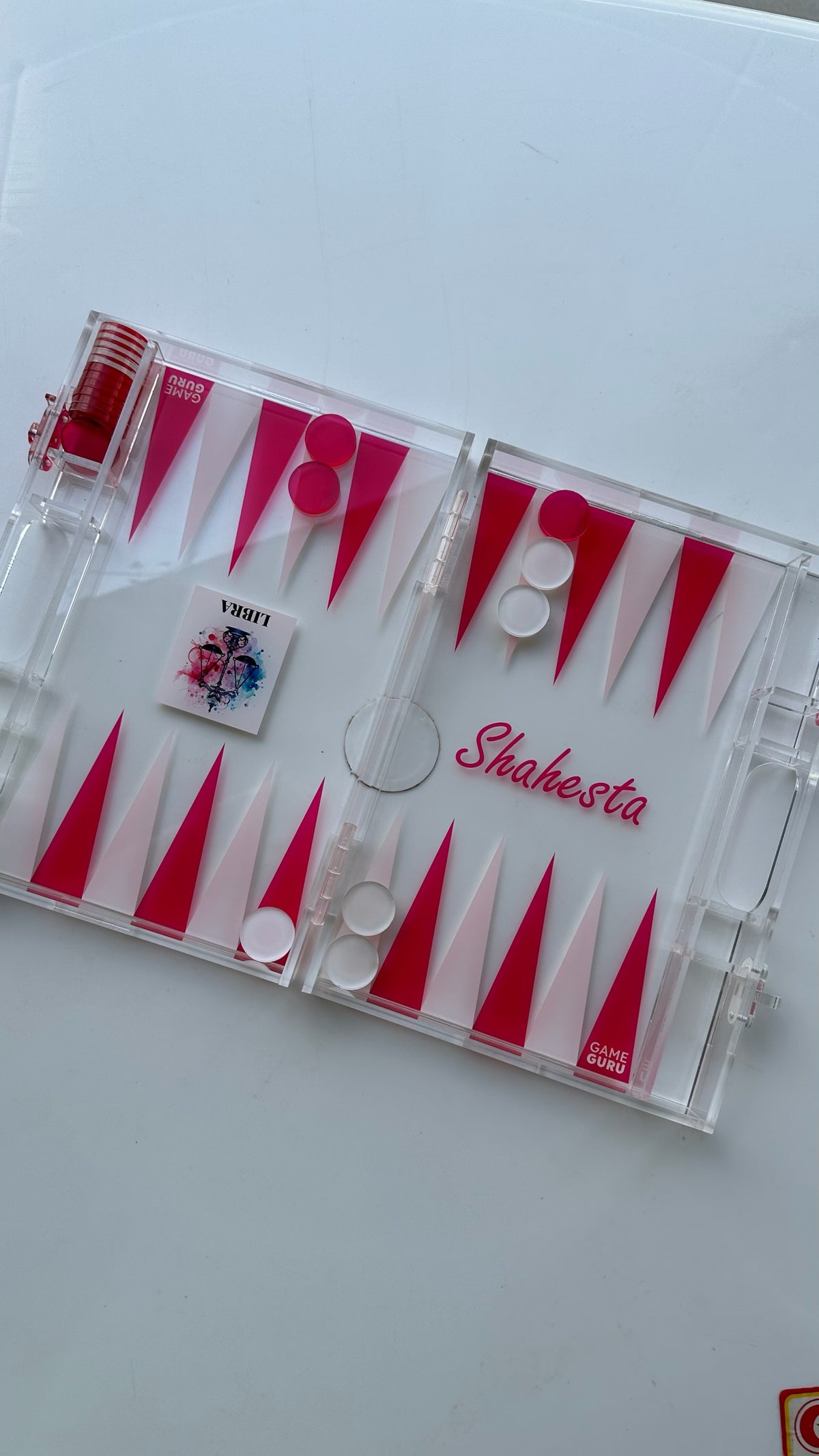 Customize your own clear acrylic Tawla set