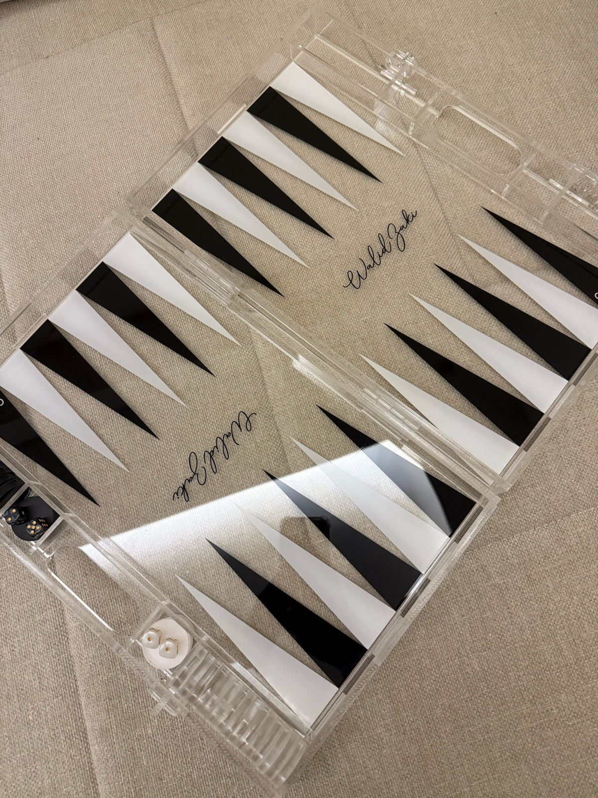 Customize your own clear acrylic Tawla set